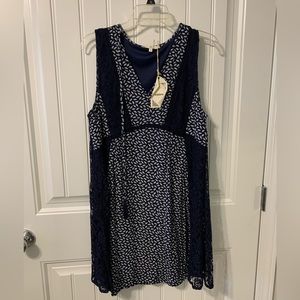 Blue and white dress